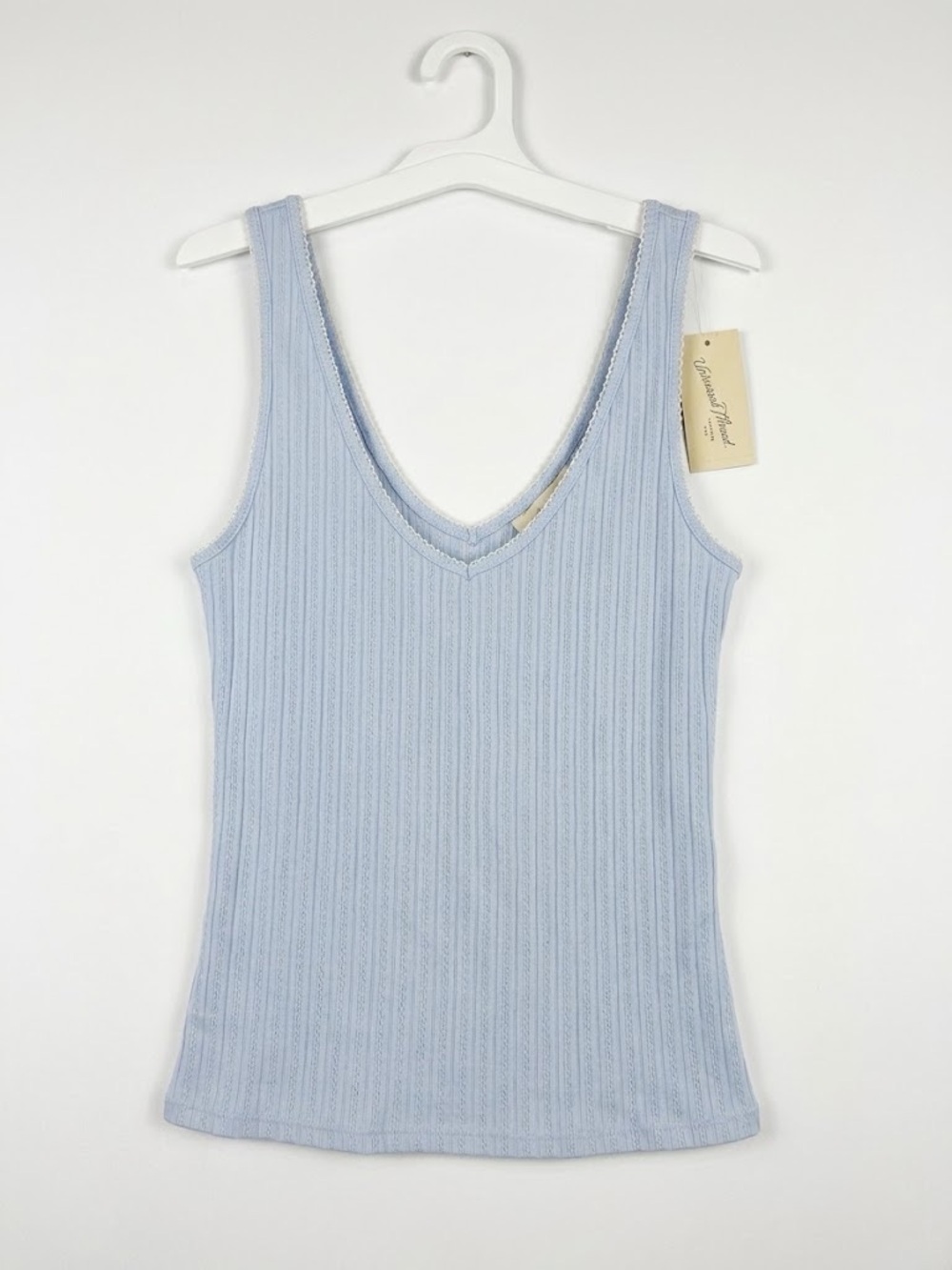 Universal Thread Light Blue Ribbed V-Neck Tank Top